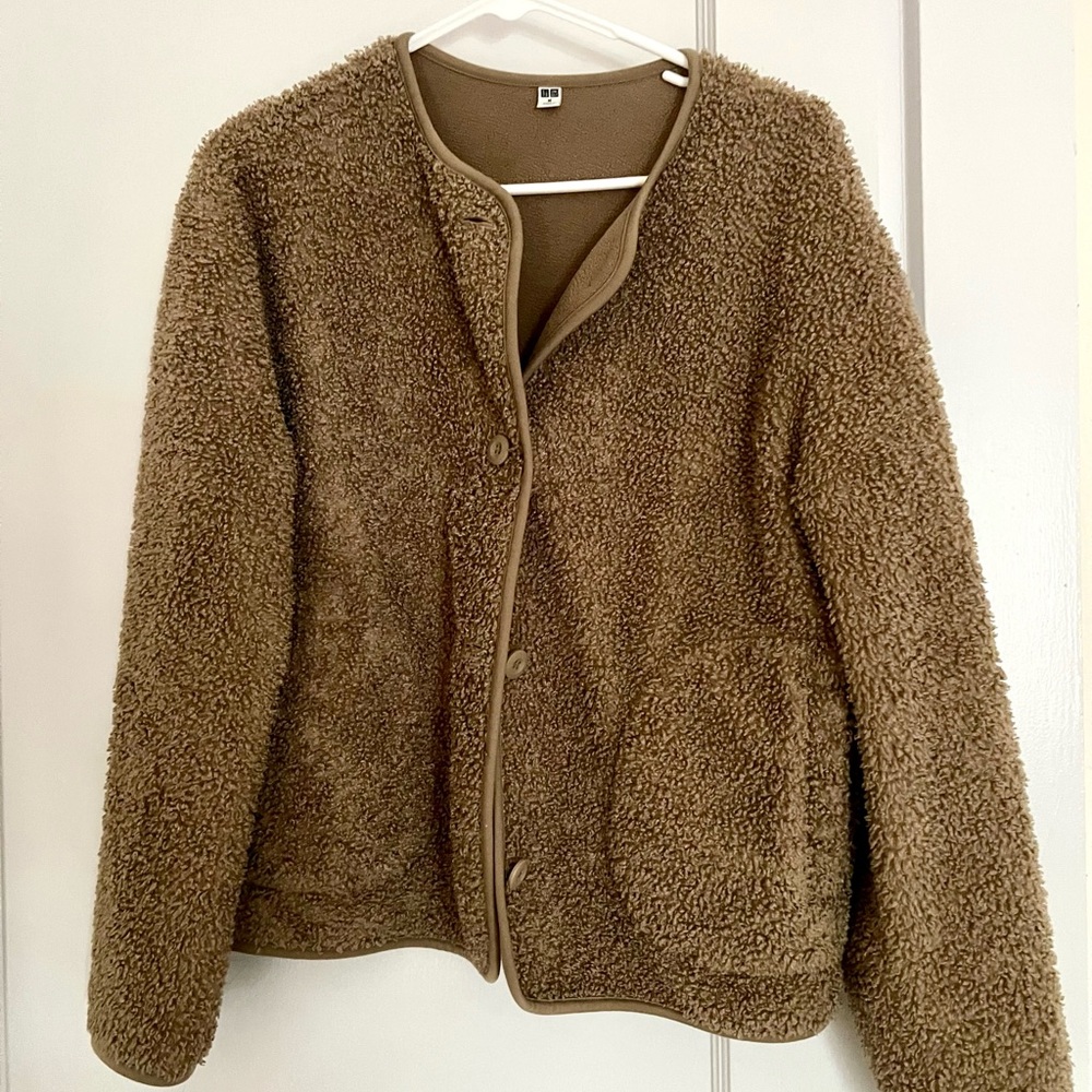 UNIQULO Teddy Jacket in Tan